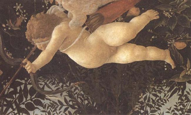 Sandro Botticelli Detail of Cupid with eyes bandaged,shooting an arrow at Chastity oil painting picture